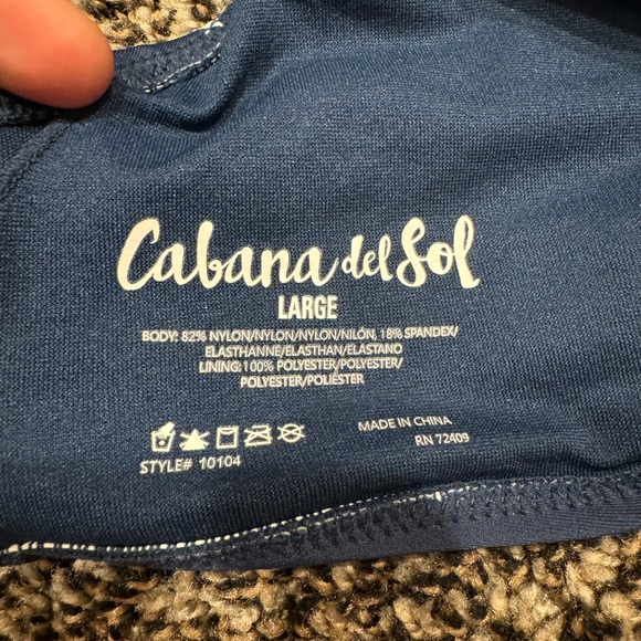 Cabana Del Sol Star Pattern Bikini Scoop Neck Top Size Large - Picture 3 of 3